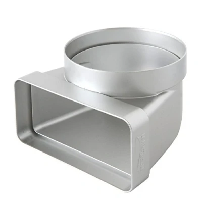 Image of The ABS cgv126ac y Vertical Curve in Ventilation Tube Round to Rectangular, Satin Chrome, 100 mm 120 X 60