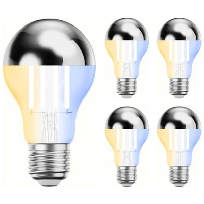 Image of ledscom.de 5 Pieces E27 LED Bulb, A60, Warm White Cool (2700 7000 K), 4.8 W, 486lm, Smart Home, WLAN, Alexa, Head Mirror (Silver)