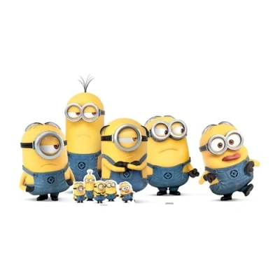 Image of STAR CUTOUTS DESPICABLE ME Minions Group Pose Mischievous Life Size Cardboard Cut Out, Multi Colour,92 x 170 92 cm