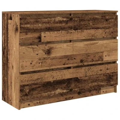 Image of vidaXL Sideboard Storage Cabinet Old Wood Finish, Engineered Material, 100x35x76 cm. Use in Living Room, Kitchen, Bedroom &amp; Office