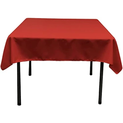 Image of LA Linen Polyester Poplin Square Tablecloth, 52 by Inch, Red