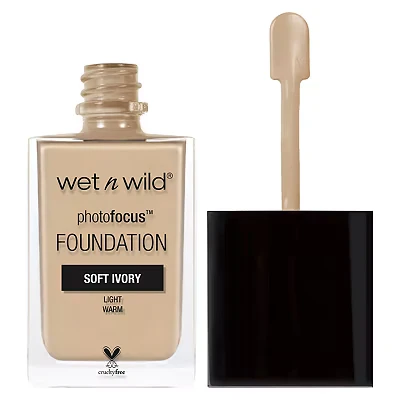 Image of Wet n Wild, Photo Focus Foundation Matte, High coverage with Light adjusting Complex for a White Cast free Effect and Camera ready Makeup, Matte Finish, Vegan, Soft Beige