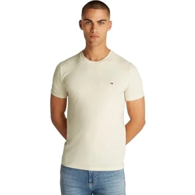 Image of Tommy Jeans SLIM Jaspe TEE Basic Tshirt, Men&#039;s, Size: 34, Newsprint