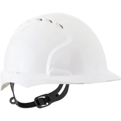 Image of JSP EVO3 HDPE Safety Helmet Slip Ratchet White Vented (AJF160 000 100)