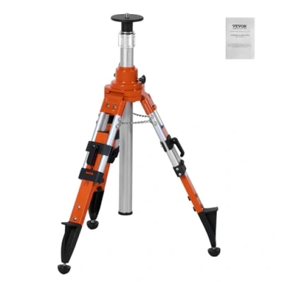 Image of VEVOR Laser Level Tripod Stand, 5/8&quot; 11 Thread Mount, 27.16 67.71 inch Height Adjustment Heavy Duty Survey Tripod, with Bubble &amp; Diffusion Limiter, Liftable Non Skid Feet for Construction
