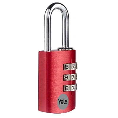 Image of Yale YE3CB/28/126/1/CO 28 mm Aluminium Combination Padlock red
