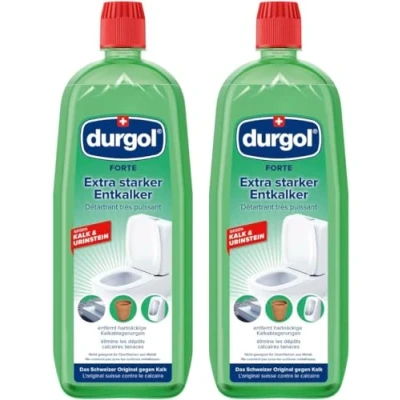 Image of Durgol Forte Extra Strong Descaler for Urine Stone and Limescale (2 x 1000 ml) Remover &amp; Toilet, Shower, Cistern Special Professional Cleaner Liquid