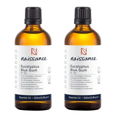 Image of Naissance Eucalyptus Blue Gum Essential Oil (No. 101) 200ml (2x100) Pure, Natural, Undiluted for Aromatherapy, Massage Blend &amp; Diffusers