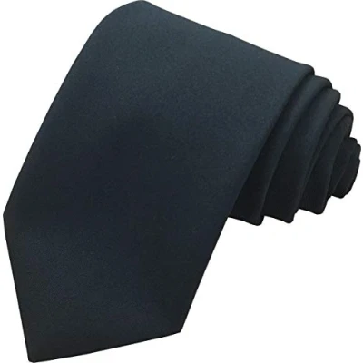 Image of Great British Tie Club Men&#039;s Plain Matt Standard Length Business Formal Neck Ties (Black)
