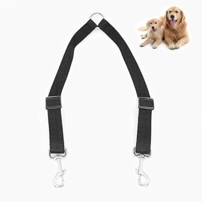 Image of Double Dog Lead, No Tangle Adjustable Pet Trainer Lead,Dog Distributor Perfect Leads for Walking 2 Dogs,Black