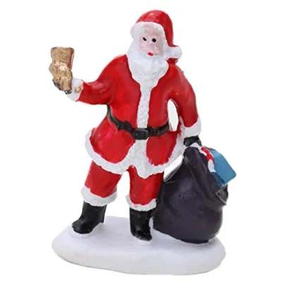 Image of Toyland® Mini Resin Christmas Collectible Ornament Village Scene Accessories Xmas Figures (Santa 1.5 x 2.25 Inch).