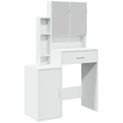 Image of vidaXL Dressing Table with Cabinet White 80x35x132 cm