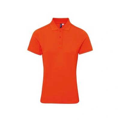 Image of Premier Womens/Ladies Coolchecker Plus Polo Shirt (Orange) Size Small