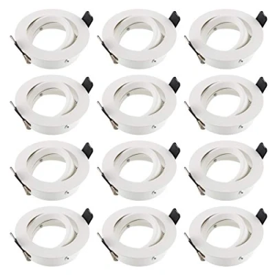 Image of SEBSON 12x Downlight Type 5 GU10 Swiveling, White Matt, LED/ Halogen, Recessed Ceiling Light Tiltable, Mounting Frame Aluminium