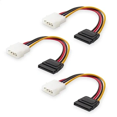 Image of Cable Matters 3 Pack 4 Pin Molex to SATA Power (SATA Molex) 15cm