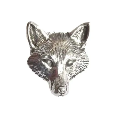 Image of FOX HEAD &quot;Birds, Animals &amp; Nature&quot; Hand Made in UK Pewter Lapel Pin Badge