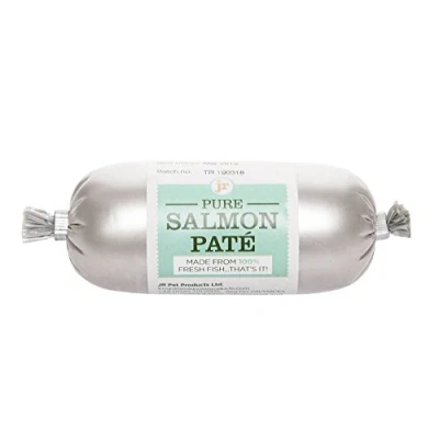 Image of JR Pet Products 10 x 80g Pure Salmon Pate Pâté Dog Treat Reward Made From 100% Human Grade Fresh