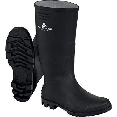 Image of Delta Plus Unisex Stoneobno47 Stone ob SRA Work Boots Rut Fire and Safety, Black, 12 UK
