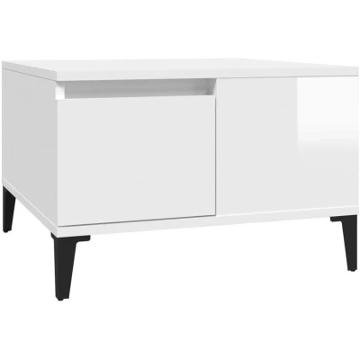 Image of vidaXL Coffee Table High Gloss White 55x55x36.5 cm Engineered Wood