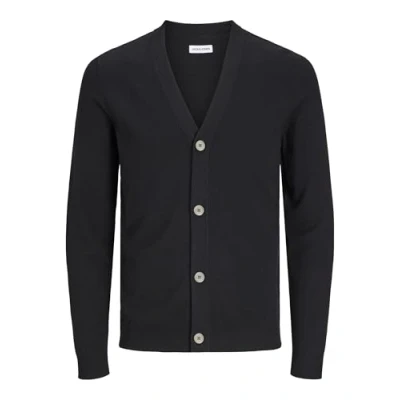 Image of Jack &amp; Jones Jjeemil KNIT Button Cardigan Cardigan, Men&#039;s, Size: XS, Black