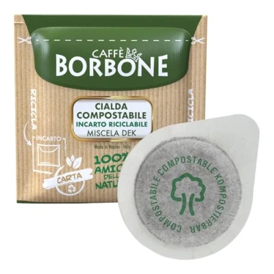 Image of Caffè Borbone Compostable Pod, Dek Decaffeinated Coffee Blend 150 Pads Compatible with ESE System Paper 44 mm