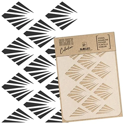 Image of NAKLEO DIY Reusable Plastic Stencil Art Deco Palm Craft Wall Painting Pattern Template Scrapbooking Decoupage Fabric Furniture Wood (15x21cm / 5.8 x 8.3)