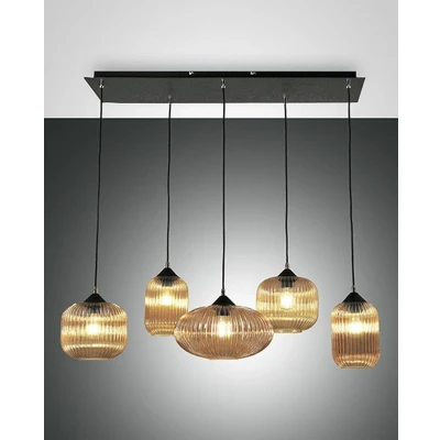 Image of Gillis Cluster Pendant Ceiling Light Amber Glass, E27