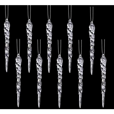Image of Christmas Concepts® 12cm Glitter Icicle Decorations Tree Trims (ICE, 10)