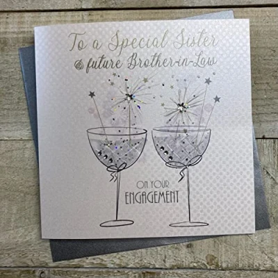 Image of Handmade Engagement Card, Sister &amp; Future Brother in Law Code BD3 ESISF