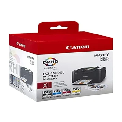 Image of Canon PGI 1500XL Black Cyan Magenta Yellow Combo Pack 9182B004