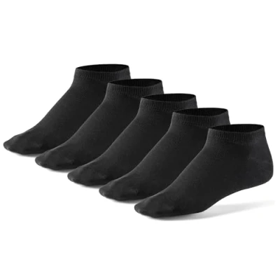 Image of Mens Liner Ankle Socks (5 Pair Pack) by Mat &amp; Vic&#039;s Cotton Classic Comfortable Breathable (UK 12 15 / EU 47 50, black)