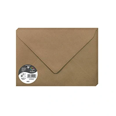 Image of Clairefontaine Ref 29002C Pollen Kraft Envelopes (Pack of 20) C5 (162 x 229mm) in Size, 120gsm Paper, Acid Free, Laser &amp; Inkjet Printer Compatible Finish
