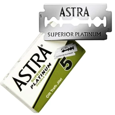 Image of The Shave Factory Ultimate Shaving Kit of 60 Astra Superior Platinum Double Edge Razor Blades with Free 20 Styptic Matches Gift Smooth Shaves and Quick Relief Combo