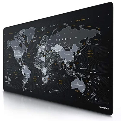 Image of TITANWOLF Extra Large Gaming Mouse Mat 1200x600mm Oversize XXL Pad Desk XXXL Extended Mice For Precision and Speed Non Slip Rubber Base Keyboard Black
