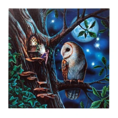 Image of Enchanting Multicolor Fairy Tales Light Up Canvas Plaque by Lisa Parker 30cm x (1 Pc.) Mystical Art Piece Unique Illumination Feature Perfect Home Decor