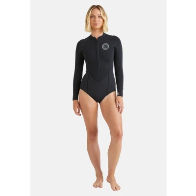 Image of BILLABONG Womens Salty Dayz Natural 2mm Long Sleeve Springsuit Wetsuit Black