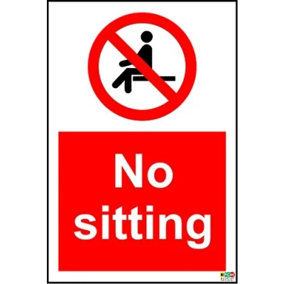 Image of No Sitting Sign Self Adhesive Sticker 200mm x 150mm