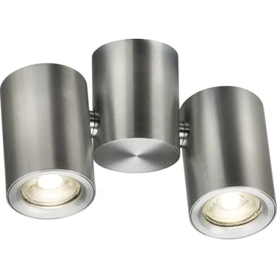 Image of KnightsBridge Dee Twin Surface Adjustable Round Spotlight Brushed Chrome