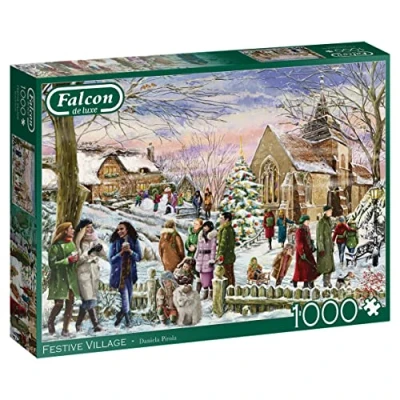 Image of Jumbo, Falcon de luxe Festive Village, Jigsaw Puzzles for Adults, 1000 Piece