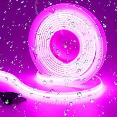 Image of GOMING DC 5V USB COB Violets LED Strip Light Powered 6.6ft/2M 640LEDs Indoor Use IP20 Flexible Tape Lights