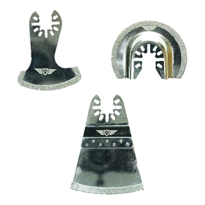 Image of 3 x TopsTools FAKD3A Fast Fit Diamond Grout Blades Compatible with Dewalt Stanley Black and Decker Bosch Fein (Non StarLock) Makita Milwaukee Hitachi Parkside Ryobi Worx Workzone Accessories