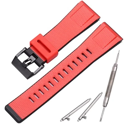 Image of MCXGL Resin Strap Suitable for Caiso GA 2000 PRG 600 650 PRW 6600 Mens Rubber Sports Waterproof 24mm Bracelet Watch Band Accessories (Red black)