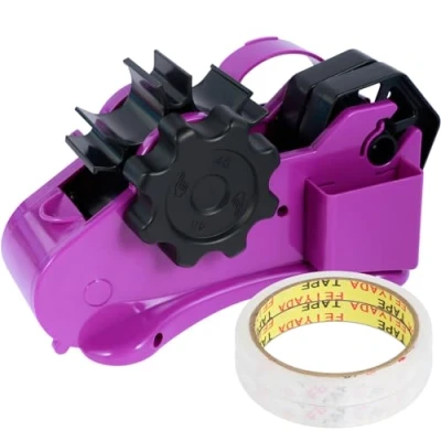 Image of Heat Tape Dispenser Sublimation with Pen Holder Non Slip Multiple Roll 2 Tapes Portable Cut Compact for Transfer (Purple)