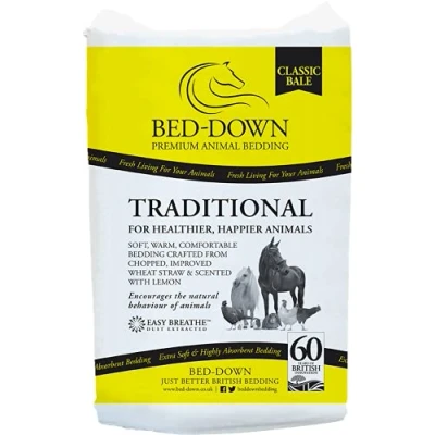 Image of Bed Down Traditional Horse Soft Wheat Straw Bedding with Fresh Lemon Fragrance Absorbent Dust Extracted Classic Bale 20kg