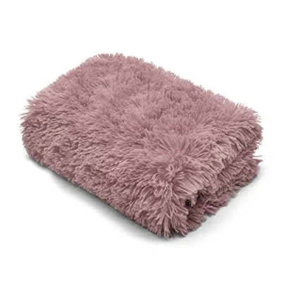 Image of Teddy Fur Throw Blanket With Reversible Sherpa Fleece Luxury Super Soft Fluffy Sofa Bed Warm Cosy (Hug Snug Blush Pink, 150 x 200 CM)