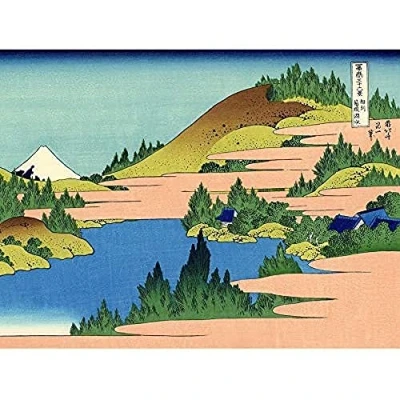 Image of Artery8 Hokusai 36 Views Fuji Hakone Lake Woodblock Japan Art Print Canvas Premium Wall Decor Poster Mural