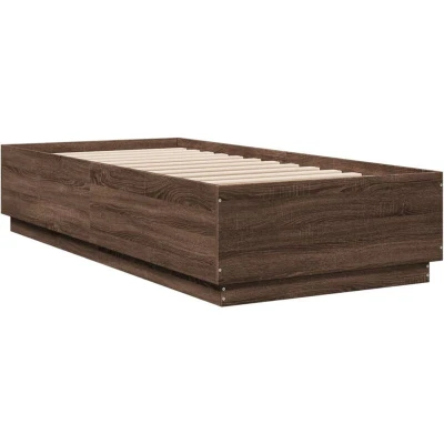 Image of vidaXL Bed Frame without Mattress Brown Oak 90x200 cm