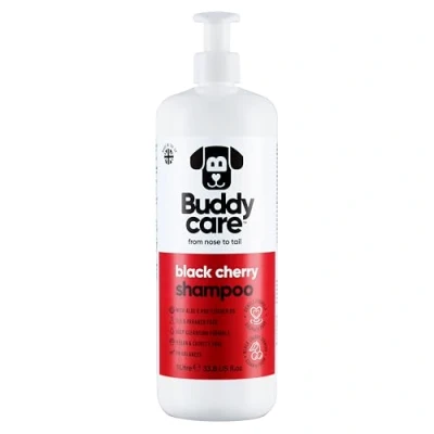 Image of Black Cherry Dog Shampoo by Buddycare Deep Cleansing for Dogs Scented With Aloe Vera and Pro Vitamin B5 (1L)