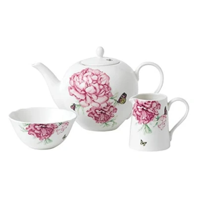 Image of Royal Albert Miranda Kerr Everyday 40034006 Teapot, Sugar &amp; Cream 3 Pc Set, White, Porcelain