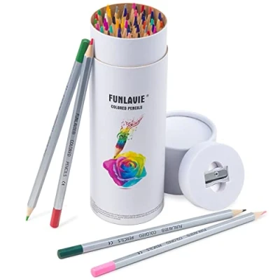 Image of FUNLAVIE Colouring Pencils 48 Coloured Artist Sketch Colour for Adult Books